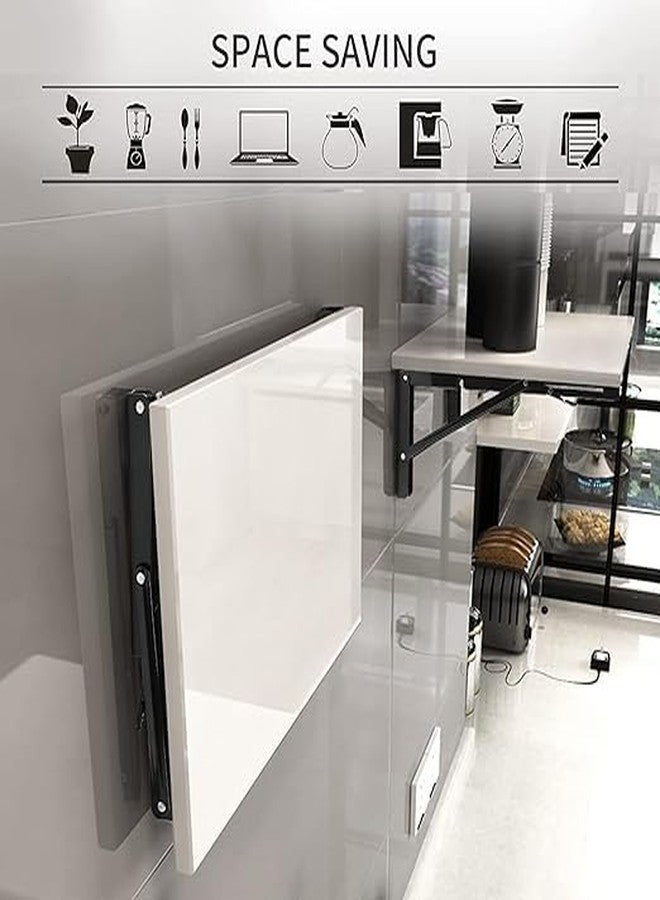 Hovico Foldable Stretch Shelf Rack Wall Mount Kitchen Microwave Oven Stand Brackets,DIY Wall Mounted Folding Table Hinge,Space Saving for Bench Table with Screws (40 CM) - Image 4